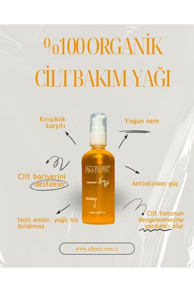 ALLPURE Tamanu %100 Organik Cilt Bakım Yağı-yaşlanma & Leke Karşıtı Onarıcı, ...