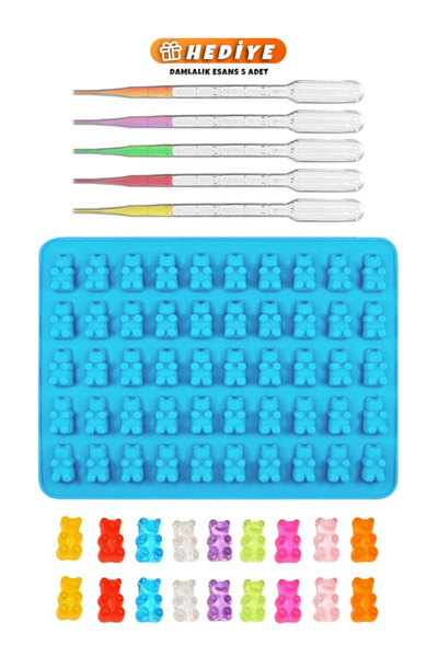 Getshopmini Jelibon Kalıbı Haribo Kalıbı Jelibon Ayıcık Kalıbı Şeker Hamuru Kalıbı Damlalık Esans Hediyeli