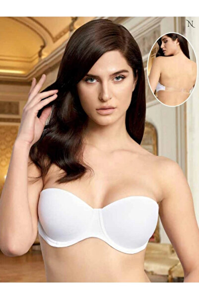 Nurteks حمالة صدر بظهر واحد وحزام شفاف بدون حمالات كاملة 1505