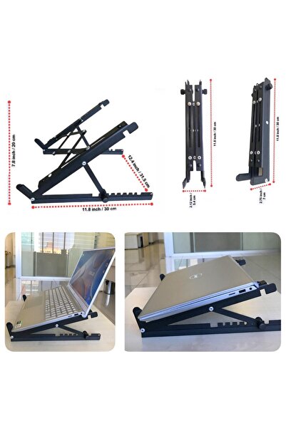Yumer Katlanabilir, Çelik Laptop Standı Soğutucu Notebook Dizüstü Tablet Macbook, Tüm Ekranlarla Uyumlu