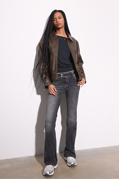 Stradivarius Suni deri efektli cepli ceket