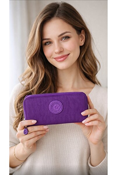 La'Graccia Krinkıl Mor Polo Büyük Boy Çift Gözlü El Çanta Ve Cüzdan