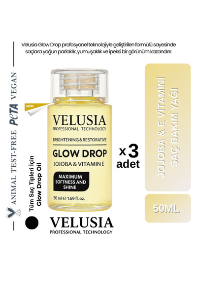Velusia 3’lü Jojoba ve E Vitamini Onarıcı Saç Yağı