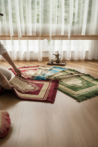 Muensu 10 Adet Kadife Namaz Seccadesi Hediyelik Seccade Hac Umre Malzemesi Ek...