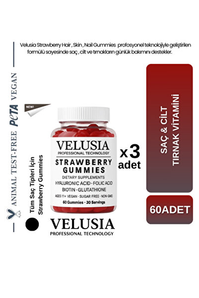 Velusia 3’lü Saç Cilt Tırnak Vitamini