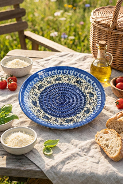 Store El Yapımı Seramik Rende Tabağı (13 cm)–Sarımsak, Zencefil, Meyve Püresi ve Bebek Maması Hazırlayıcı