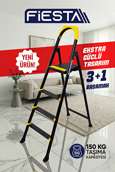 Fiesta Nova 3+1 Metal Basamaklı EXTRA GÜÇLÜ Özel Tasarım Pratik Merdiven