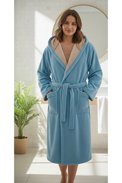 delfin Şapkalı Pamuklu Bornoz | Ultra Yumuşak & Emici | Ev, Spa, Otel Konforu