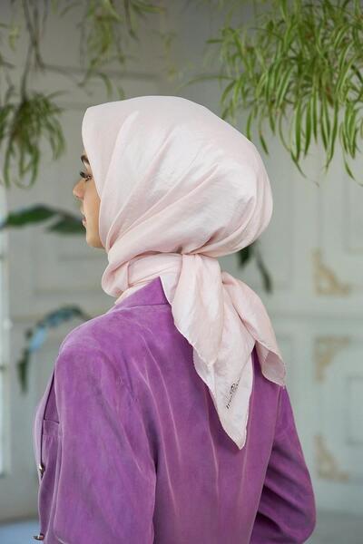 İpekhan Plain Pattern Voile Scarf Powder Voile Silk Scarf - 10100-06
