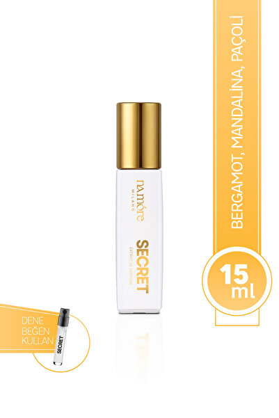 NA MORE Milano SECRET Extrait Parfüm | Kadın | Yüksek Esans %33 | Kalıcı – Bergamot, Mandalina, Paçuli | 15 ml