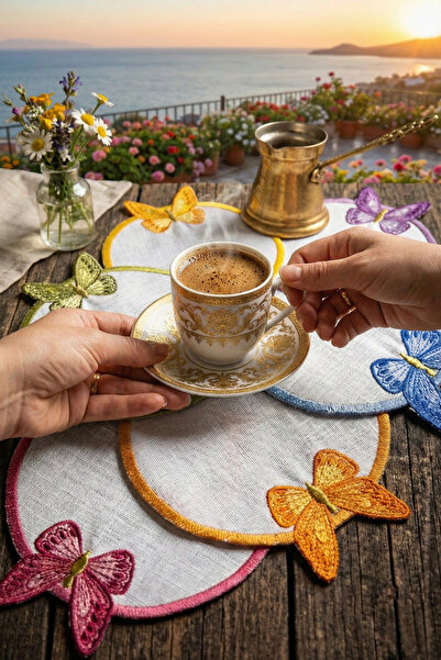 NGR HOME 6'lı Kelebek Kahve Yanı Sunum Kokteyl Peçetesi