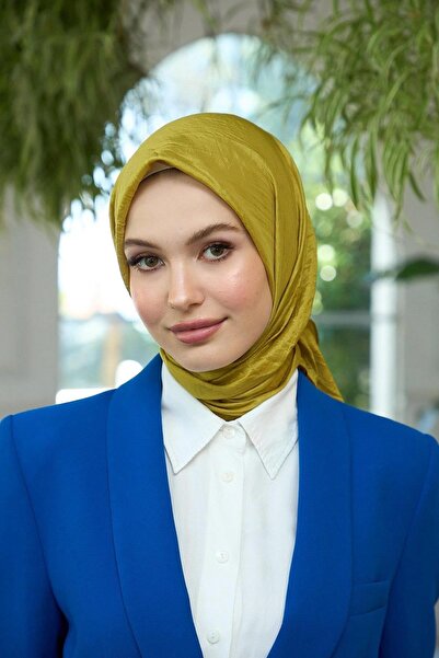 İpekhan Оливково-зелений шовковий шарф - однотонний, модель 10100-12