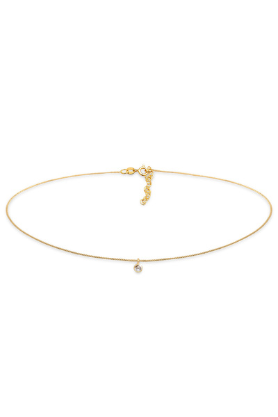 ELLI Halskette für Damen, Choker, Einzelanhänger mit Turmalin-Quarz, aus 925e...