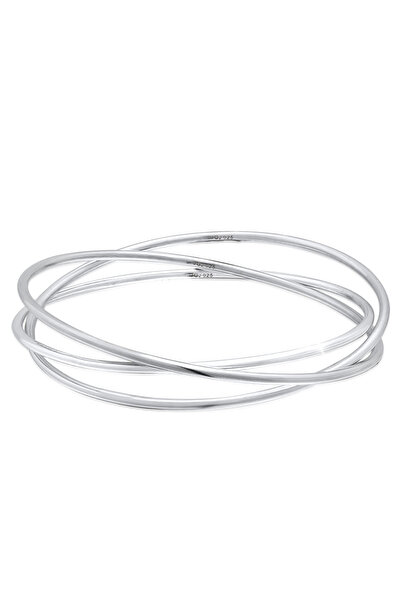 ELLI Armband Damen Armreif Dreifach verschlungen Klassisch Dreifarbig aus 925...