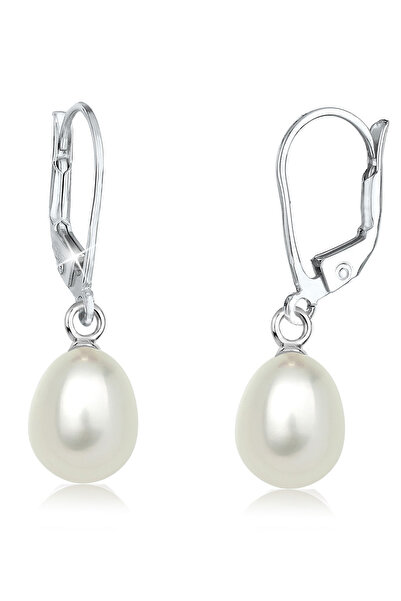 ELLI Ohrringe Damen Ohrhänger Classic Basic mit Süßwasser-Zuchtperle in 925er...