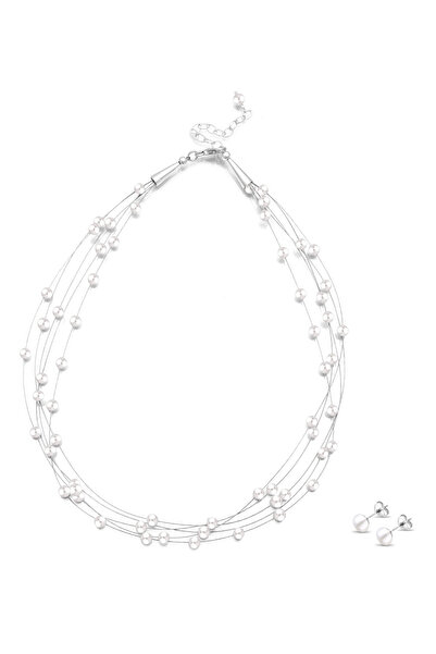 ELLI Schmuckset Süßwasser-Zuchtperle 925er Sterlingsilber