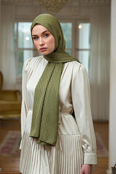 İpekhan شال جاكار حريري باللون الأخضر الزمردي - مجموعة Summer Sparkle 9015-04