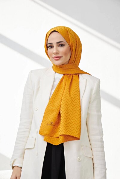 İpekhan Μοτίβο Lego Silky Jacquard Shawl Tan 9004-15