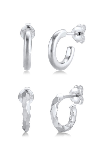 ELLI Ohrringe Creole Set Basic Minimal aus 925er Sterlingsilber