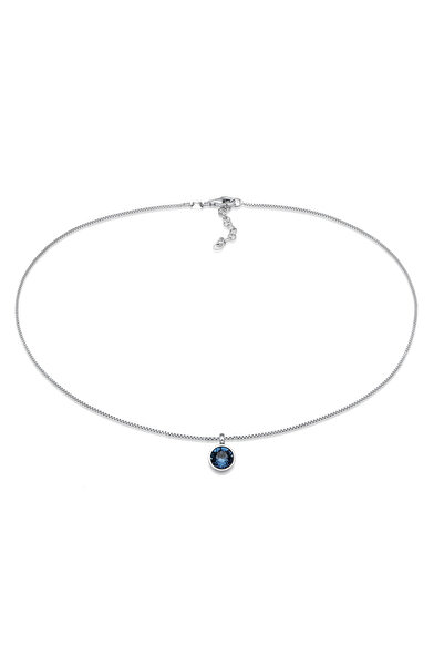 ELLI Halskette Damen Choker Solitaire Venezianisch mit Kristall in 925er Sterlingsilber