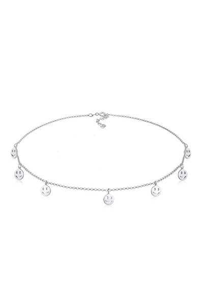 ELLI Halskette Damen Choker mit Smiley Basic 925er Sterlingsilber