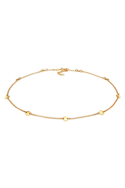 ELLI Halskette Damen Choker Geo Look Platte Sechseck aus 925er Sterlingsilber