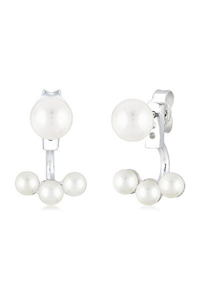 ELLI Ohrringe Ear Jacket Süßwasser-Zuchtperle 925er Sterlingsilber