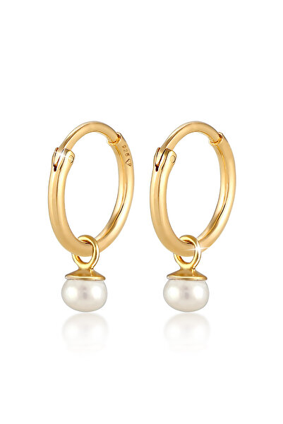 ELLI Ohrringe PREMIUM Ohrringe Damen Creolen Zeitloser feiner Trend mit Süßwa...