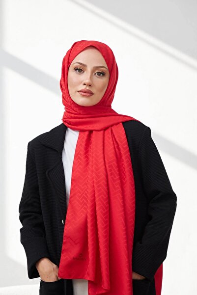 İpekhan Model Lego șal jacquard mătăsos roșu 9004-16