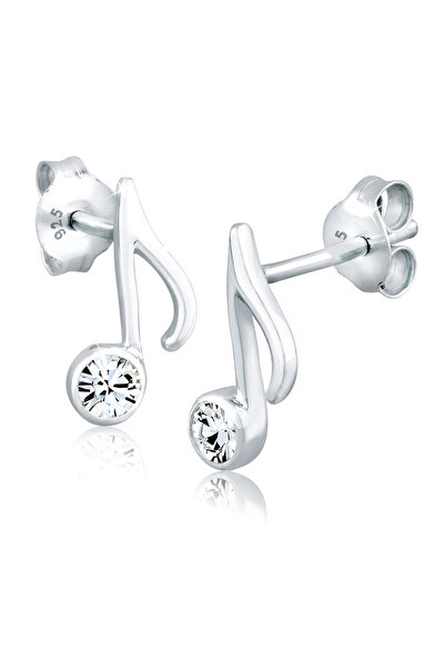 ELLI Ohrringe Damen Ohrstecker Note Musik mit Kristall in 925er Sterlingsilber