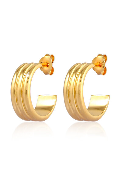 ELLI Ohrringe Damen offene strukturierte Creolen aus 925er Sterlingsilber