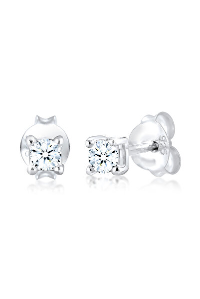 ELLI Earrings Basic Ohrstecker Diamant (0.12 ct.) 925er Silber