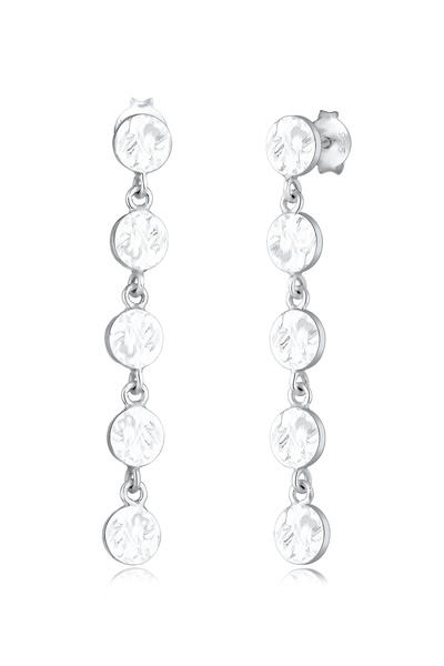 ELLI Earrings Woman Hanger Plate Antique Trend Blogger 925 Silver