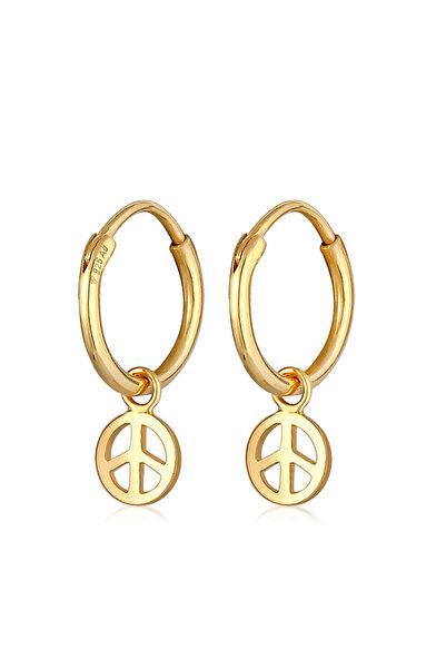 ELLI Ohrringe Damen Creolen Peace Symbol Boho aus 925er Sterlingsilber