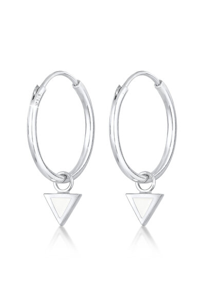 ELLI Ohrringe für Damen, Kreolen, Dreieck, Emaille, aus 925er Sterlingsilber