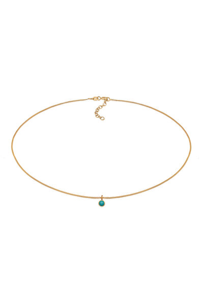 ELLI Halskette Damen Choker Solitär mit Howlith-Türkis in 925er Sterlingsilbe...