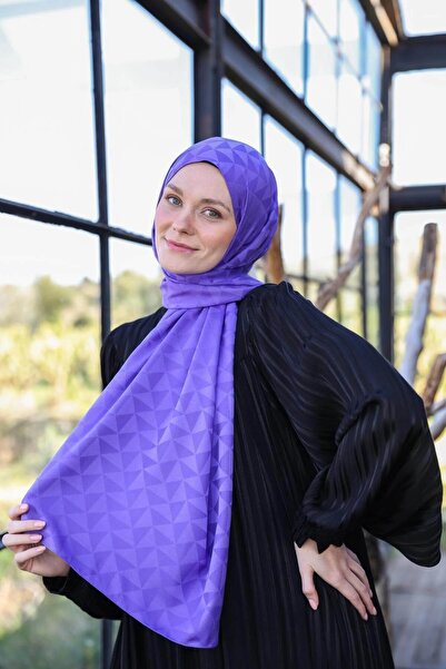 İpekhan Şal jacquard mătăsos cu model triunghi Iris 9005-19