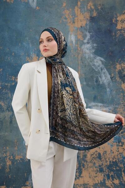 İpekhan Şal din voal indian petrol - 5007-08