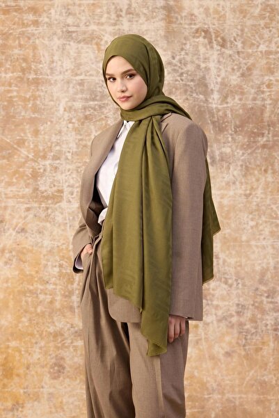 İpekhan Fendi Desen Pamuk Jakar Şal Yeşil 8009-08