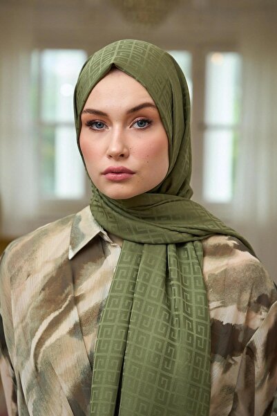 İpekhan Yaz Işıltısı Koleksiyonu İpeksi Jakar Şal Bataklık Yeşili 9016-10