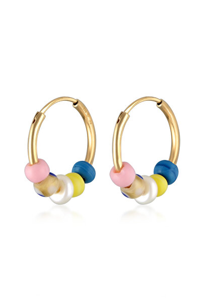 ELLI Ohrringe PREMIUM Ohrringe Damen Creolen Perlen Trend aus 925er Sterlings...