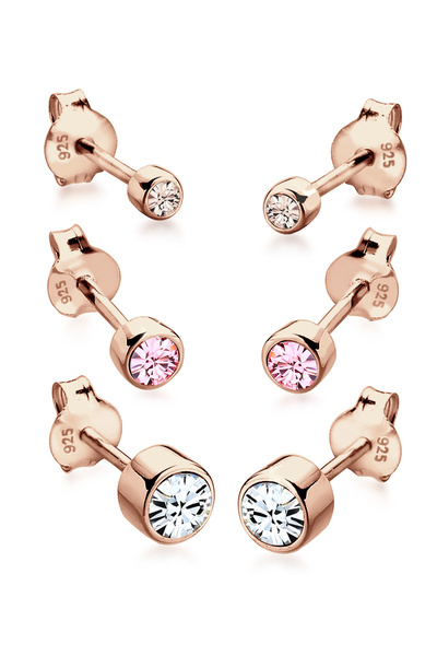 ELLI Ohrringe Damen Ohrstecker Basic-Set mit 3 Stück aus 925er Sterlingsilber...