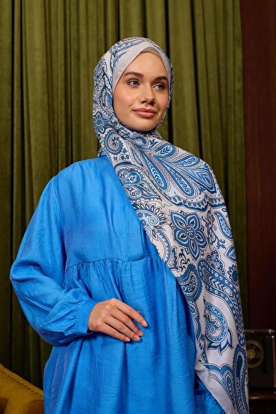 İpekhan Marrakech Koleksiyon Soft Şal Mavi Gri 3048-01