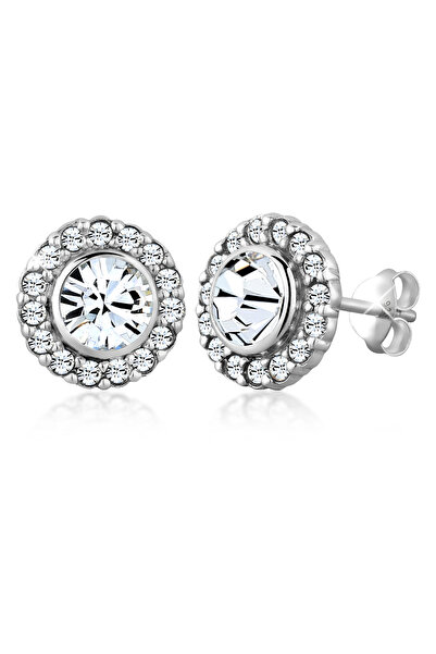 ELLI Ohrringe Damen Ohrstecker Royal mit Kristallen weiß in 925er Sterlingsilber