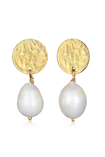 ELLI Ohrringe PREMIUM Ohrringe Damen Ohrhänger Plättchen mit Süßwasser-Zuchtp...