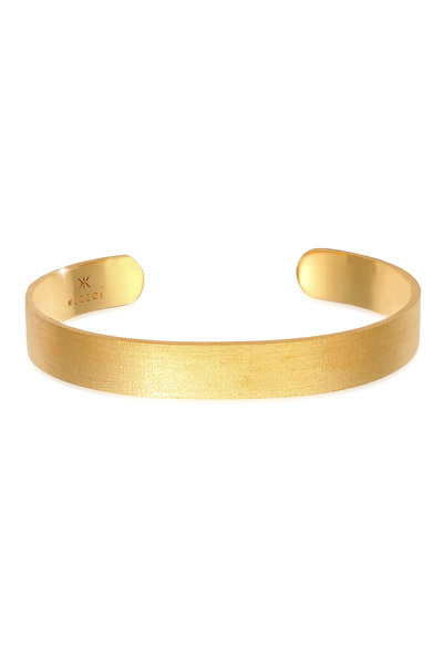 KUZZOI Armband Herren Armreif offen matt breit Basic aus 925er Sterlingsilber
