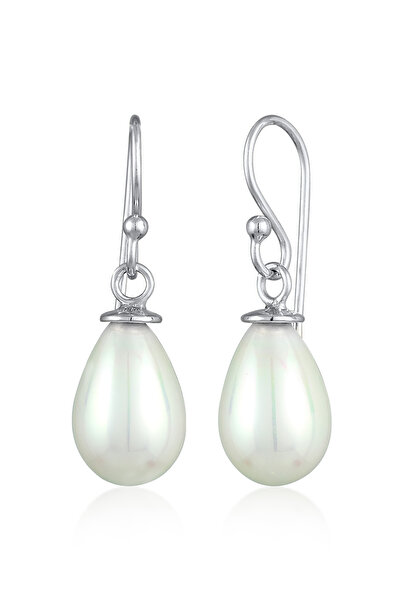 Nenalina Ohrringe Damen Ohrhänger Oval Classic mit Muschelkernperle in 925er Sterlingsilber