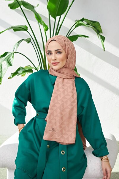 İpekhan Τρίγωνο Μοτίβο Μεταξένιο Ζακάρ Σάλι Milk Coffee 9005-12