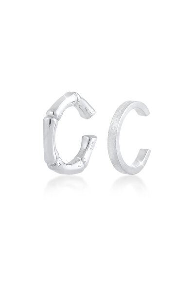 ELLI Ohrringe Damen Ohrklemme Set Bambus Minimal Basic Sommer in 925er Sterli...