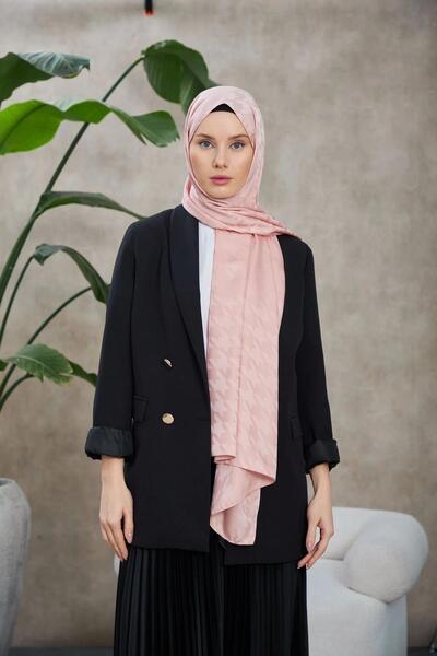 İpekhan Neo Kazayağı Desen İpeksi Jakar Şal Şeker Pembe 9010-25